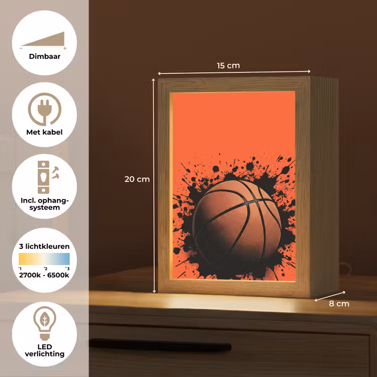 Nachtlampje - Basketbal - Verf - Sport - Oranje — 2