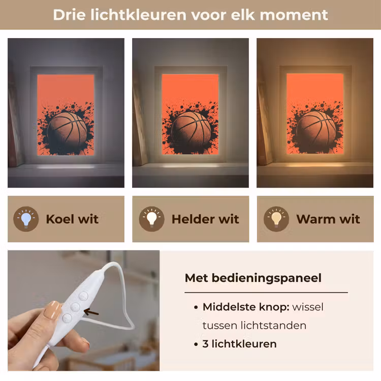 Nachtlampje - Basketbal - Verf - Sport - Oranje — 5