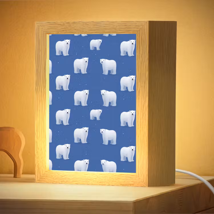 Nachtlampje - IJsbeer - Patroon - Blauw — 4