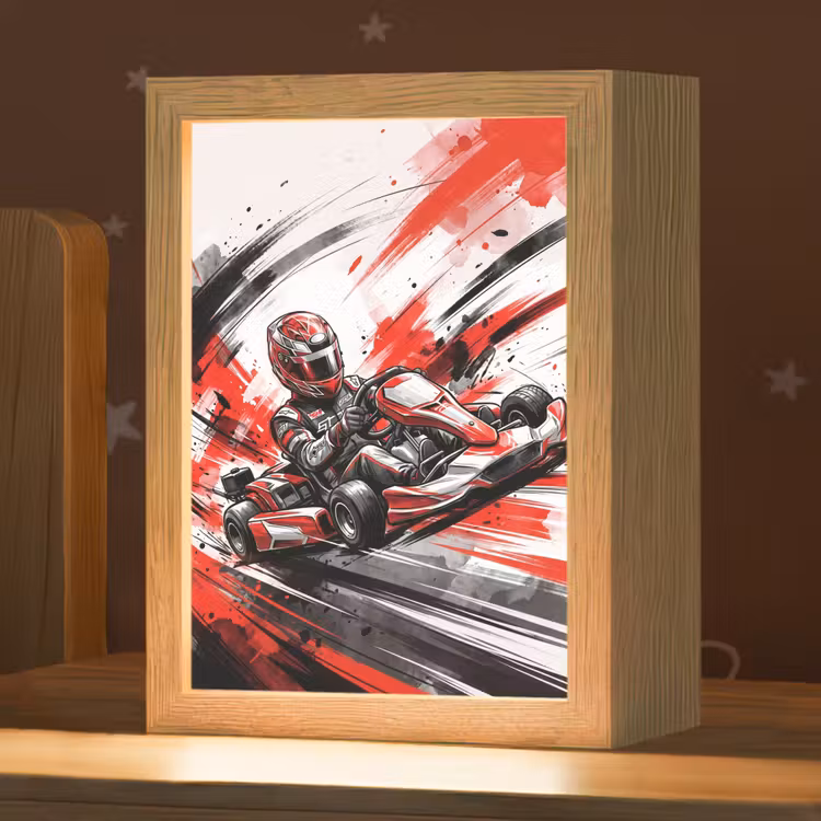 Nachtlampje - Kart - Coureur - Snelheid - Rood — 1