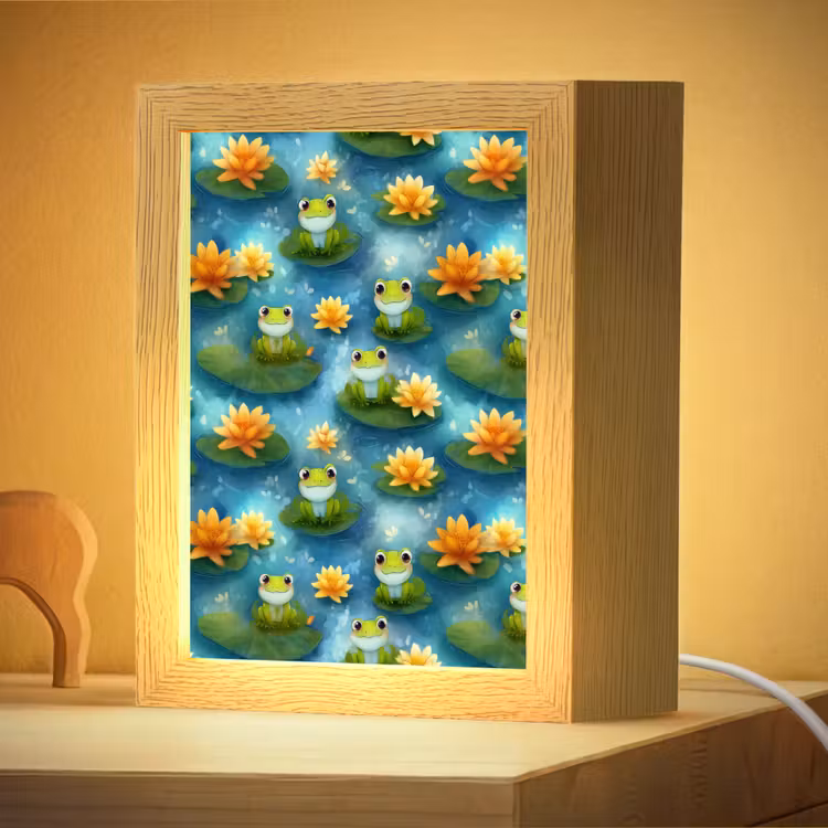 Nachtlampje - Kikker - Lelies - Groen — 4