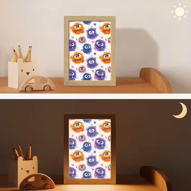 Nachtlampje - Monstertjes - Aquarel - Kleurrijk — 7