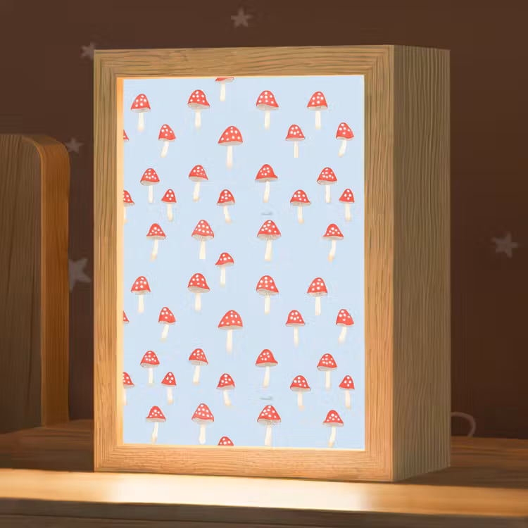 Nachtlampje - Paddenstoel -Sprookje - Blauw — 1
