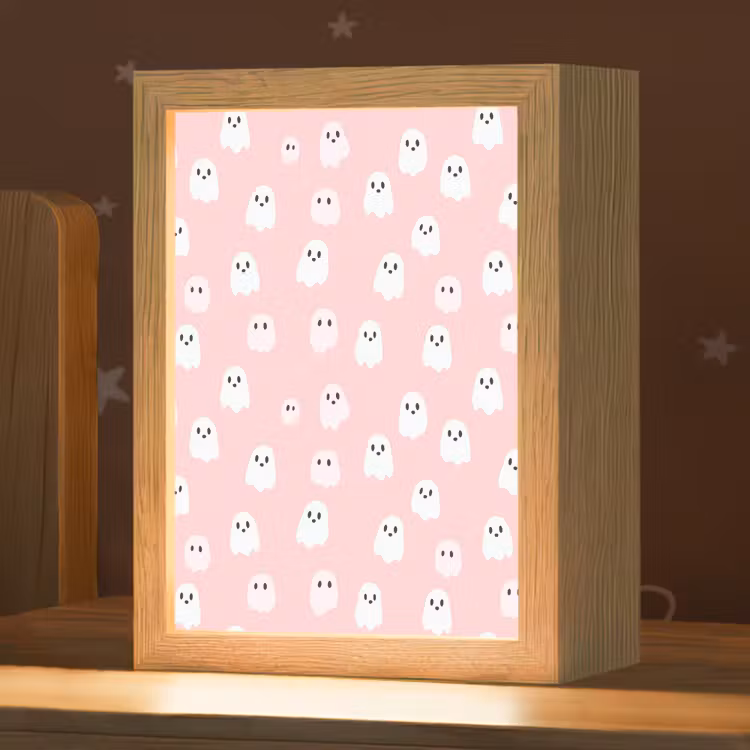 Nachtlampje - Spookjes - Patroon - Roze — 1