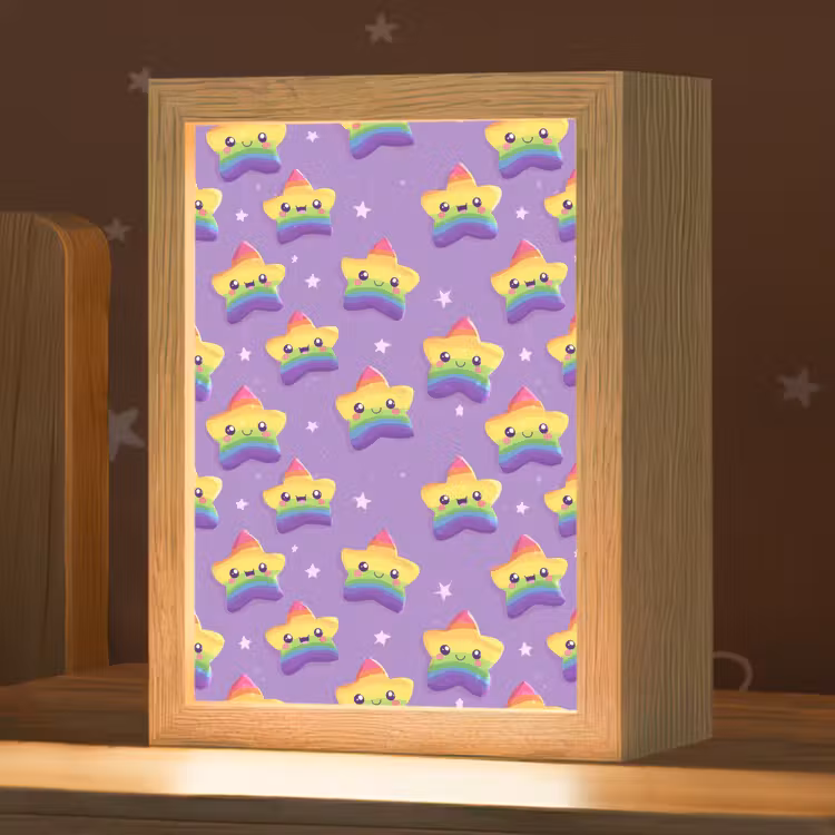 Nachtlampje - Sterren - Regenboog - Paars — 1