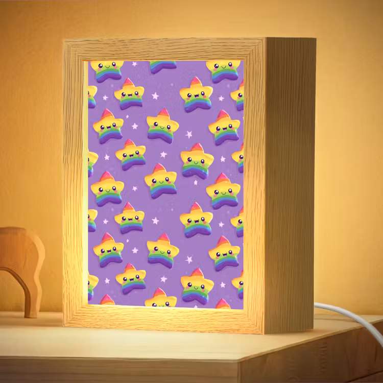 Nachtlampje - Sterren - Regenboog - Paars — 4