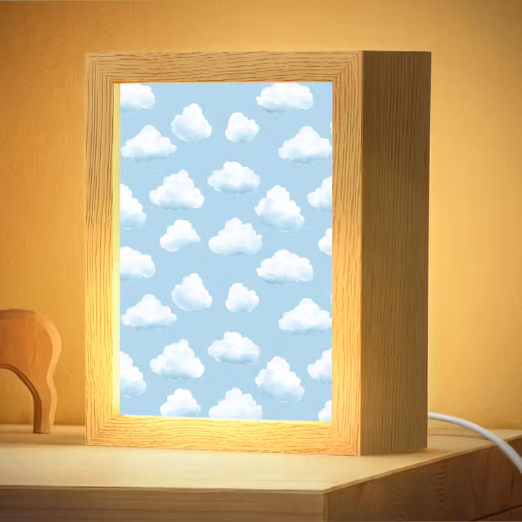 Nachtlampje - Wolken - Illustratie - Blauw — 4