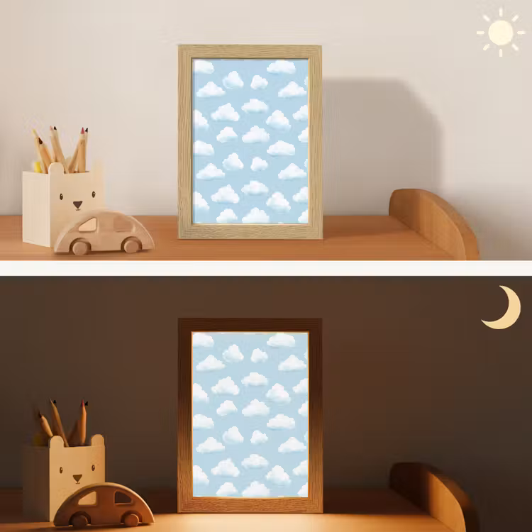 Nachtlampje - Wolken - Illustratie - Blauw — 7