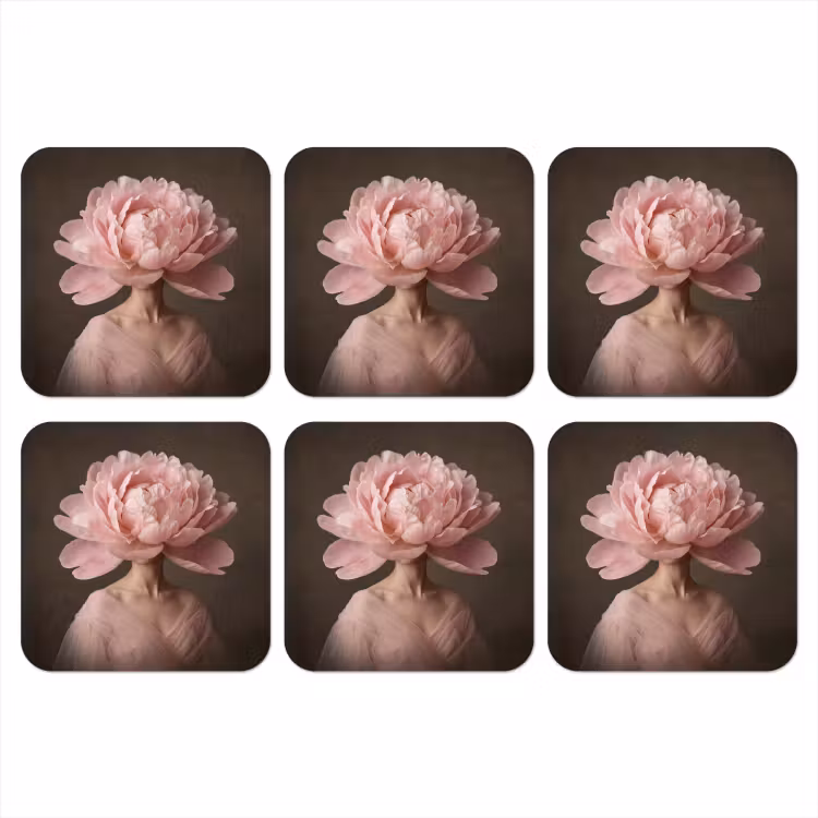 Onderzetter - Gezicht - Roos - Roze — 1