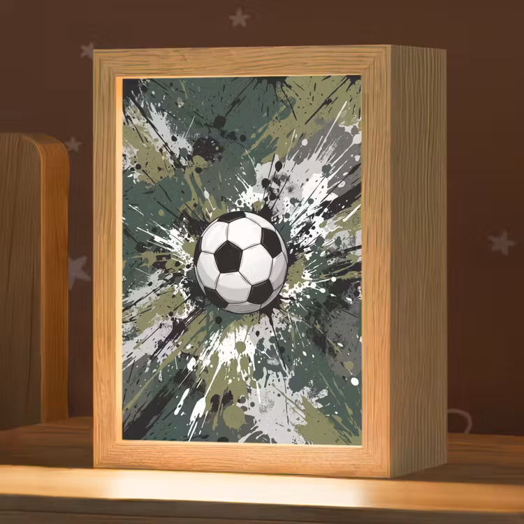 Nachtlampje - Voetbal - Verf - Spetters - Groen — 1