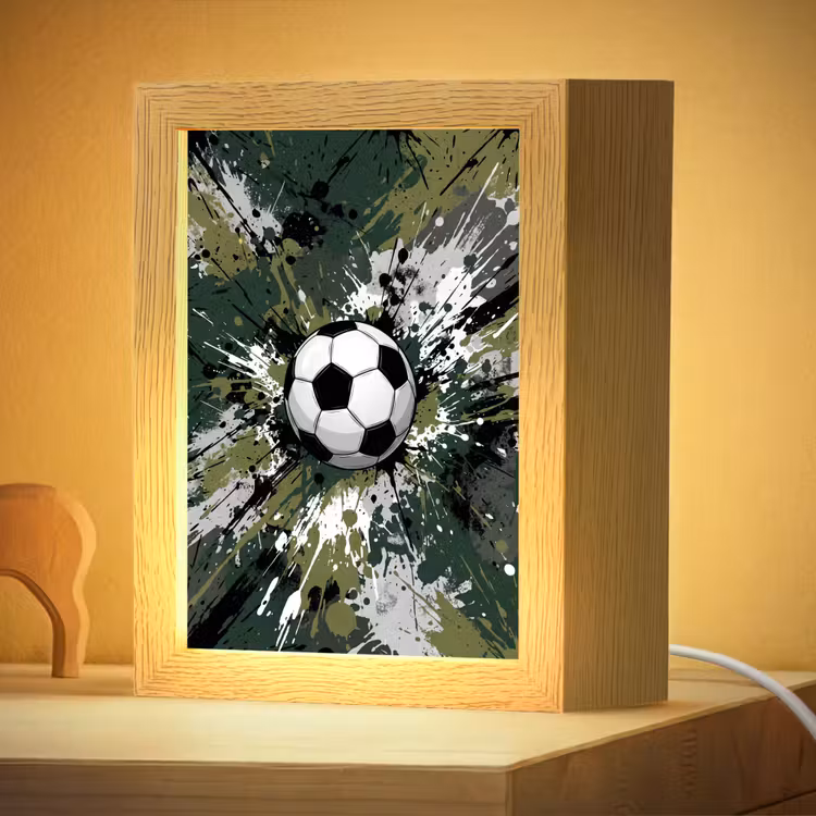 Nachtlampje - Voetbal - Verf - Spetters - Groen — 4
