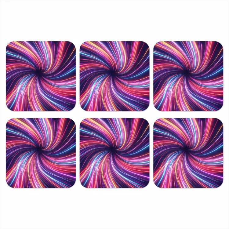 Onderzetter - Abstract - Swirl - Futuristic - Neon — 1