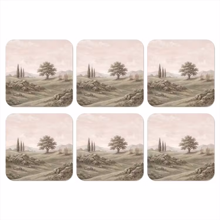 Onderzetter - Heuvellandschap - Bomen - Natuur - Groen — 1