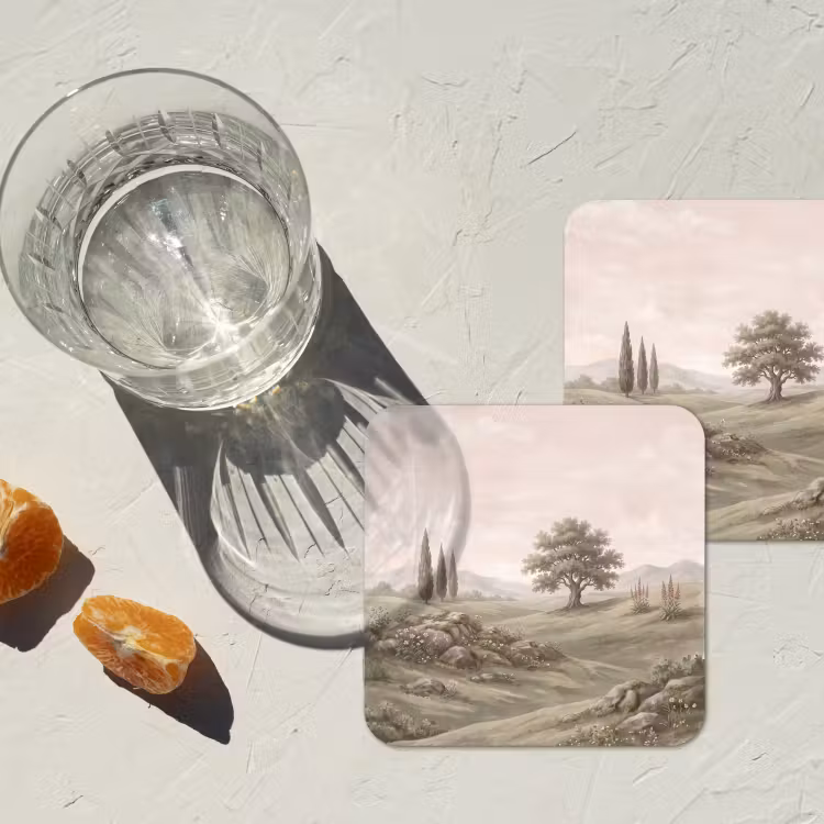 Onderzetter - Heuvellandschap - Bomen - Natuur - Groen — 3