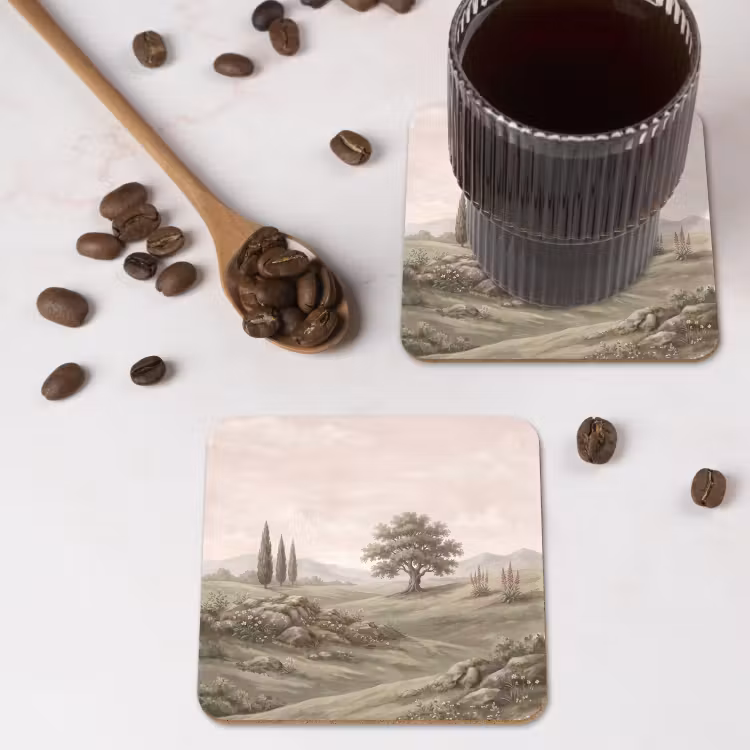 Onderzetter - Heuvellandschap - Bomen - Natuur - Groen — 4