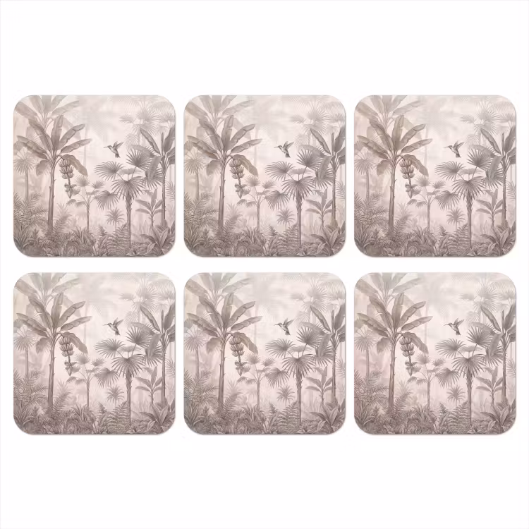 Onderzetter - Jungle - Banenboom - Kolibrie - Beige — 1
