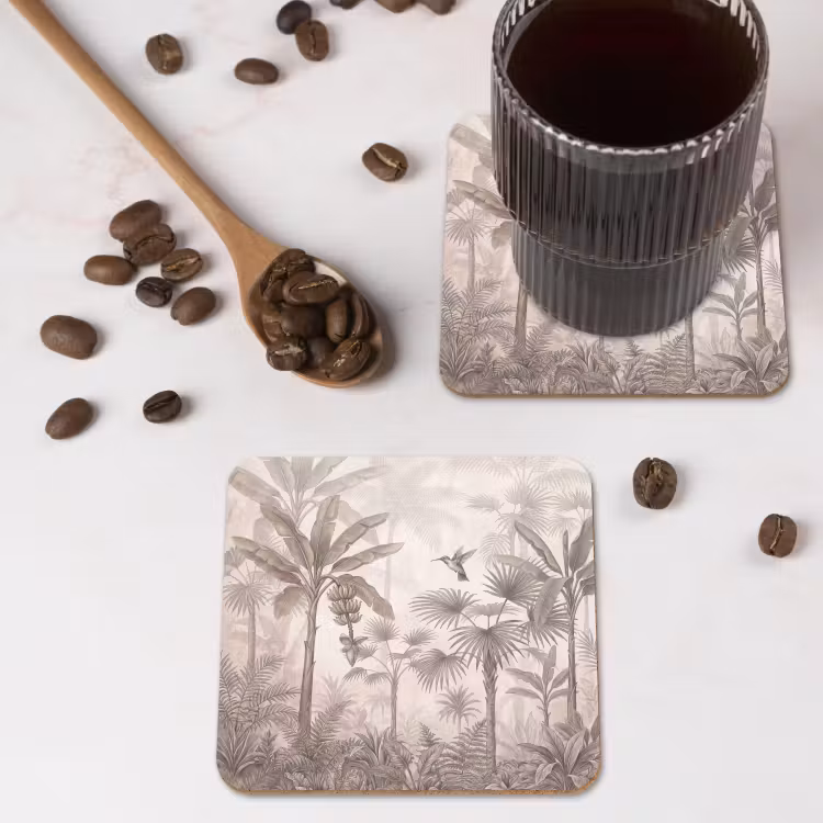 Onderzetter - Jungle - Banenboom - Kolibrie - Beige — 4