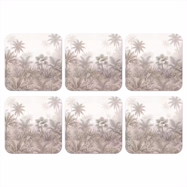 Onderzetter - Jungle - Tropisch - Natuur -Vintage - Beige — 1