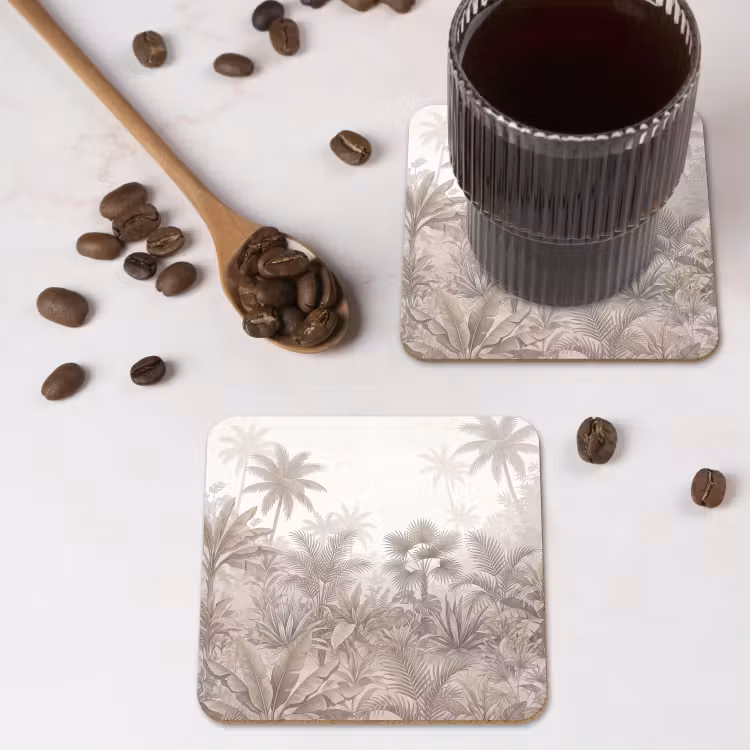Onderzetter - Jungle - Tropisch - Natuur -Vintage - Beige — 4