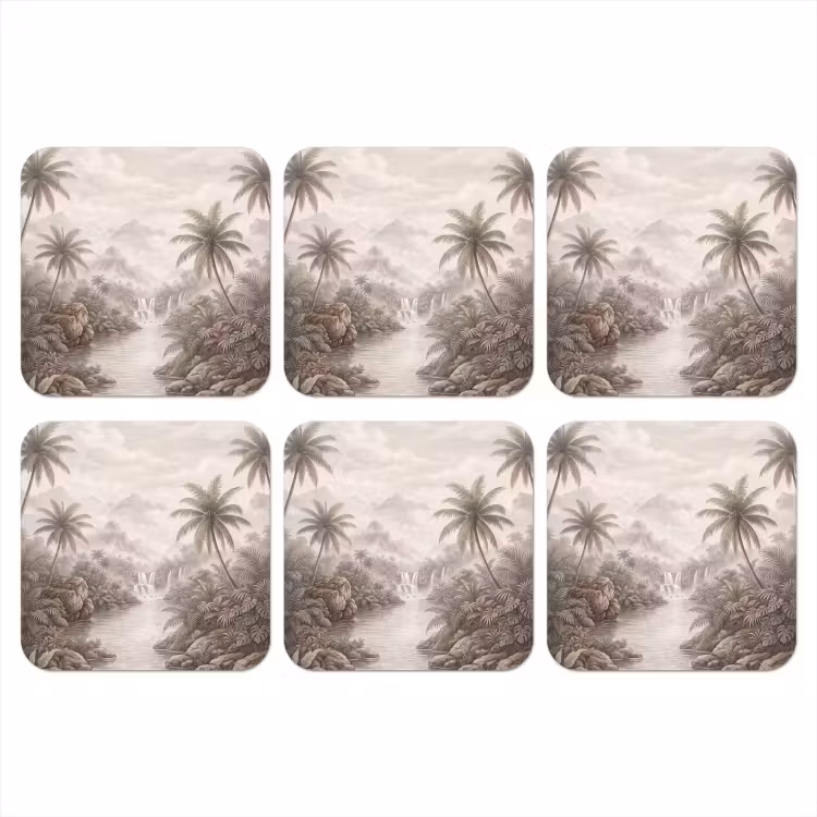 Onderzetter - Jungle - Watervallen - Tropisch - Illustratie — 1