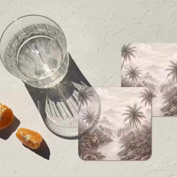 Onderzetter - Jungle - Watervallen - Tropisch - Illustratie — 3