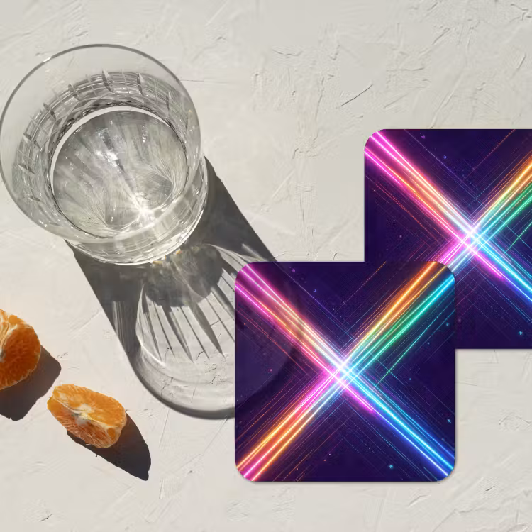 Onderzetter - Kruisen - Lasterstralen - Neon — 3