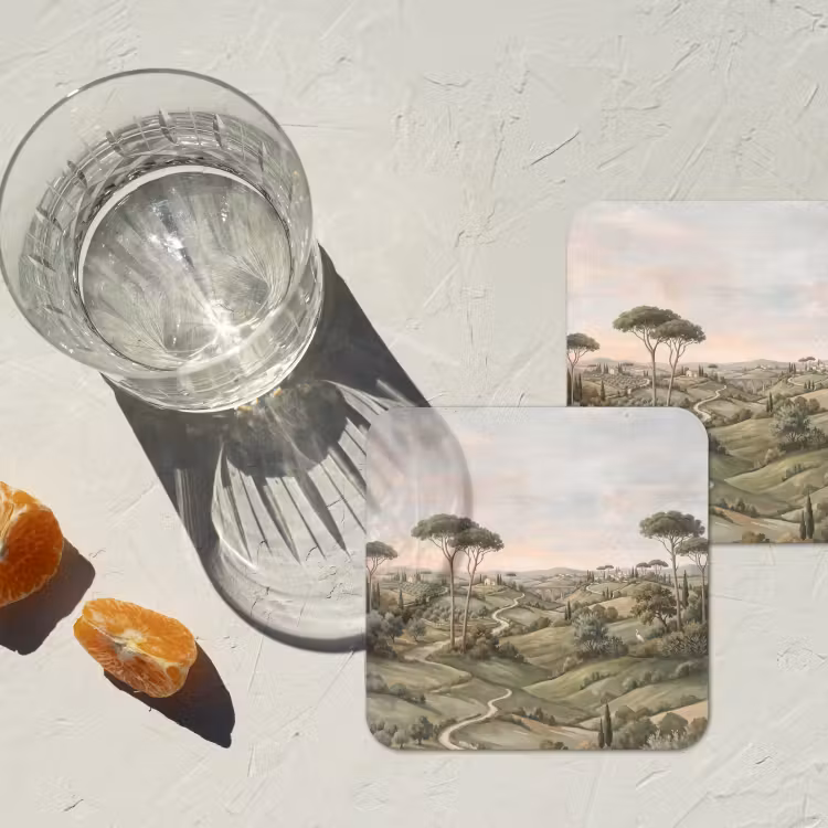 Onderzetter - Landschap - Heuvels - Zandpad - Groen — 3