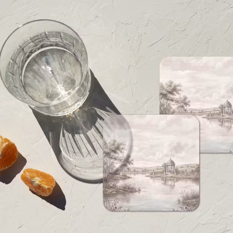 Onderzetter - Landschap - Water - Natuur - Sepia — 3