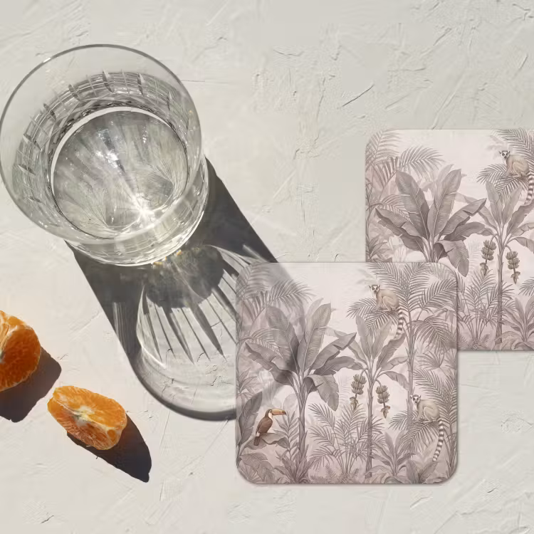 Onderzetter - Natuur - Jungle - Ringstaartmaki - Bruin — 3