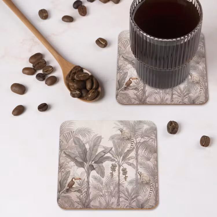 Onderzetter - Natuur - Jungle - Ringstaartmaki - Bruin — 4