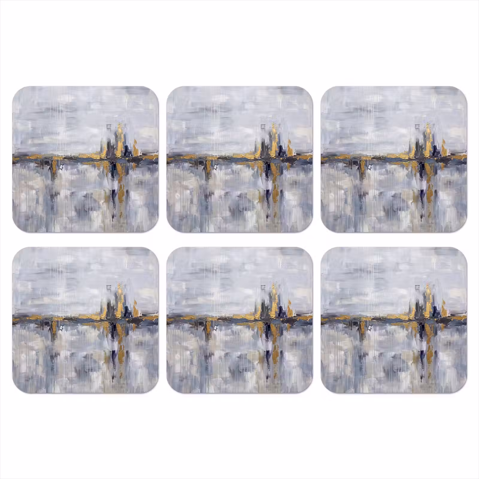 Onderzetter - Abstract - Structuur - Goud - Grijs - Modern — 1