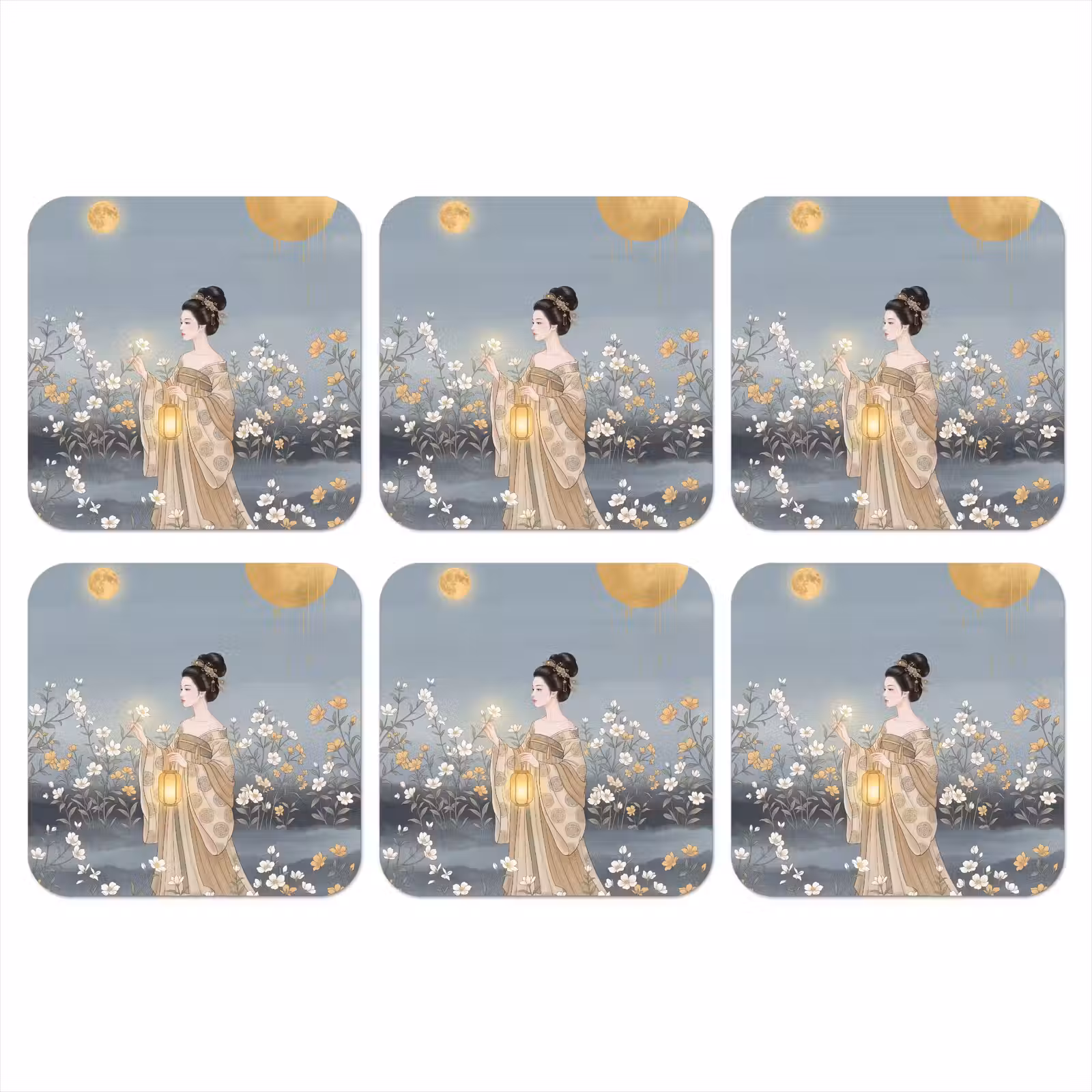 Onderzetter - Aziatisch - Vrouw - Kimono — 1