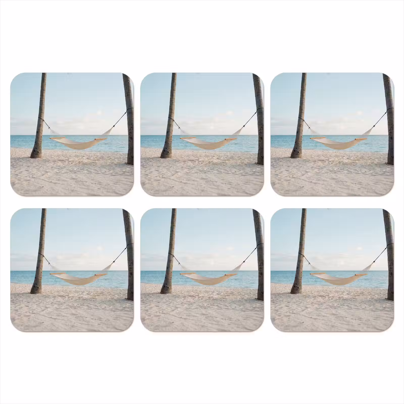 Onderzetter - Hangmat - Strand - Wit — 1