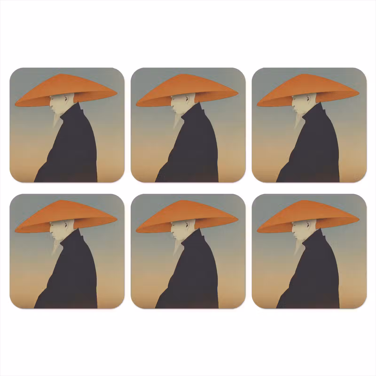Onderzetter - Minimalistisch - Silhouet - Oranje — 1