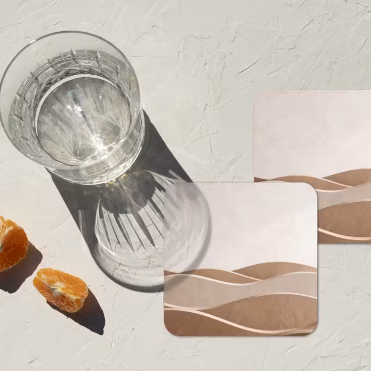 Onderzetter - Abstract - Golven - Modern - Beige — 3
