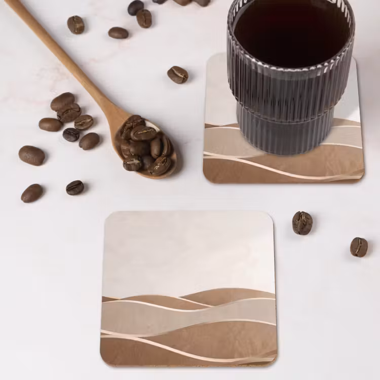 Onderzetter - Abstract - Golven - Modern - Beige — 4