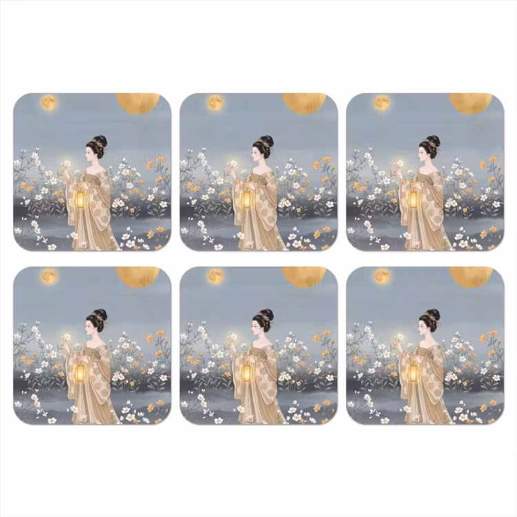 Onderzetter - Aziatisch - Vrouw - Kimono — 1