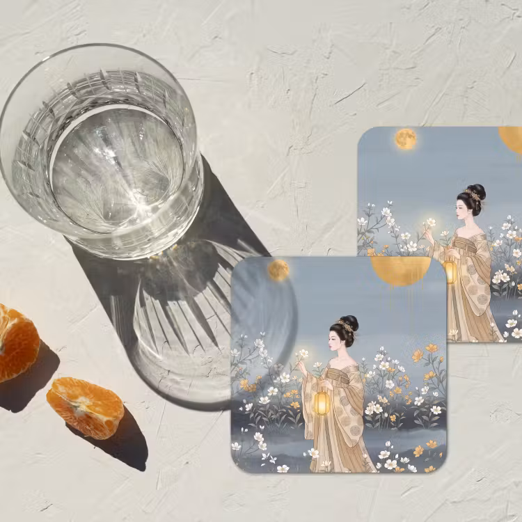 Onderzetter - Aziatisch - Vrouw - Kimono — 3