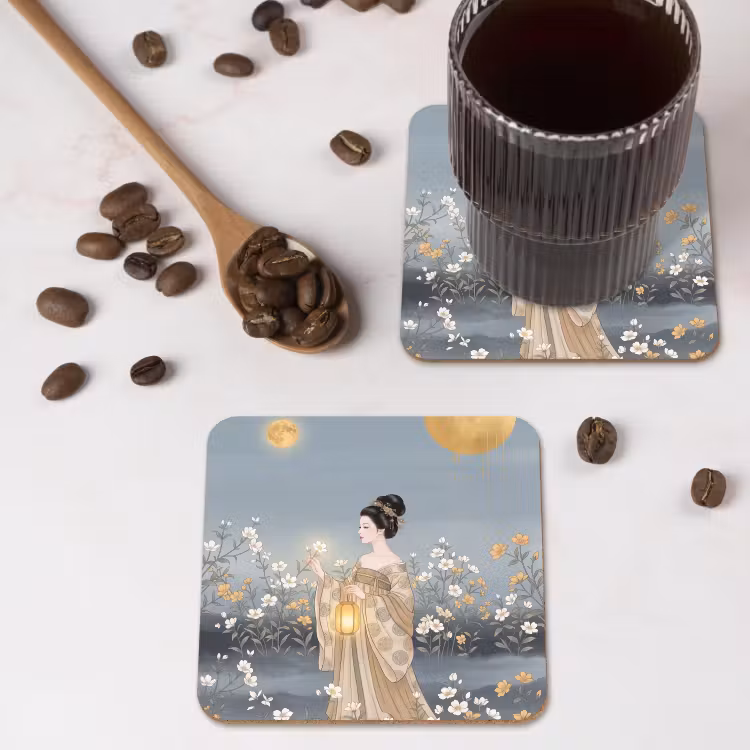 Onderzetter - Aziatisch - Vrouw - Kimono — 4