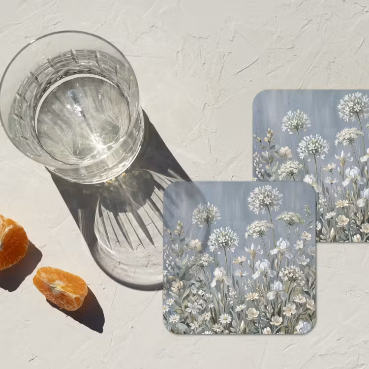 Onderzetter - Bloemen - Botanisch - Blauw — 3