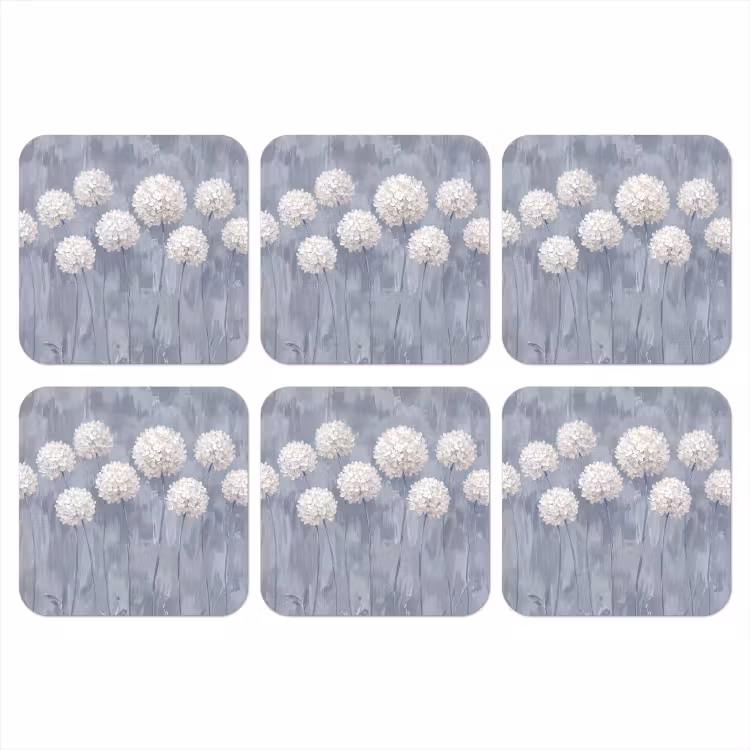 Onderzetter - Bloemen - Illustratie - Blauw — 1