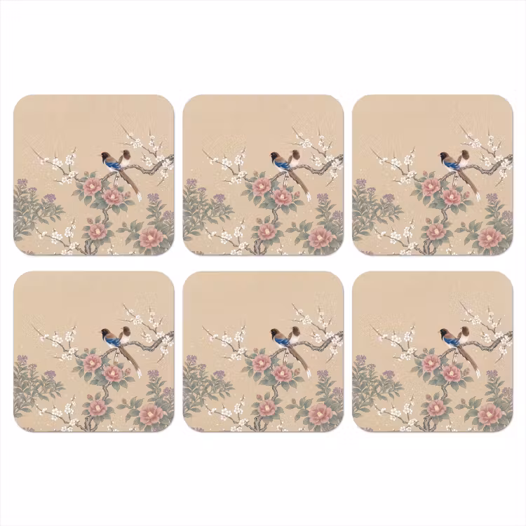 Onderzetter - Bloemen - Vogels - Bloemen — 1