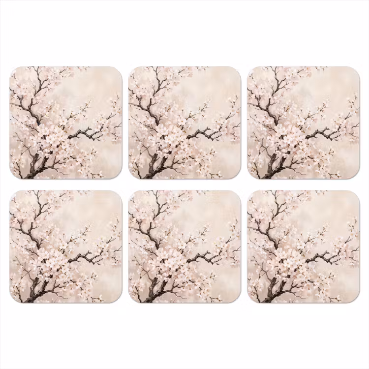 Onderzetter - Bloesem - Illustratie - Taupe — 1