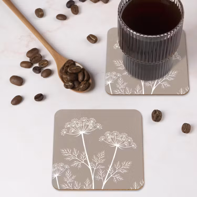 Onderzetter - Grafisch - Fluitenkruid - Taupe — 4