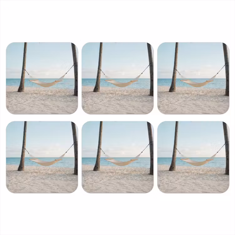 Onderzetter - Hangmat - Strand - Wit — 1