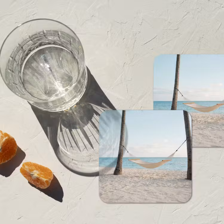 Onderzetter - Hangmat - Strand - Wit — 3
