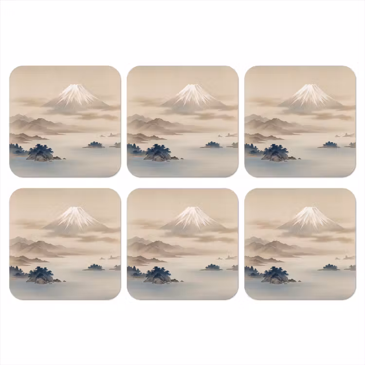 Onderzetter - Japans - Landschap - Beige — 1