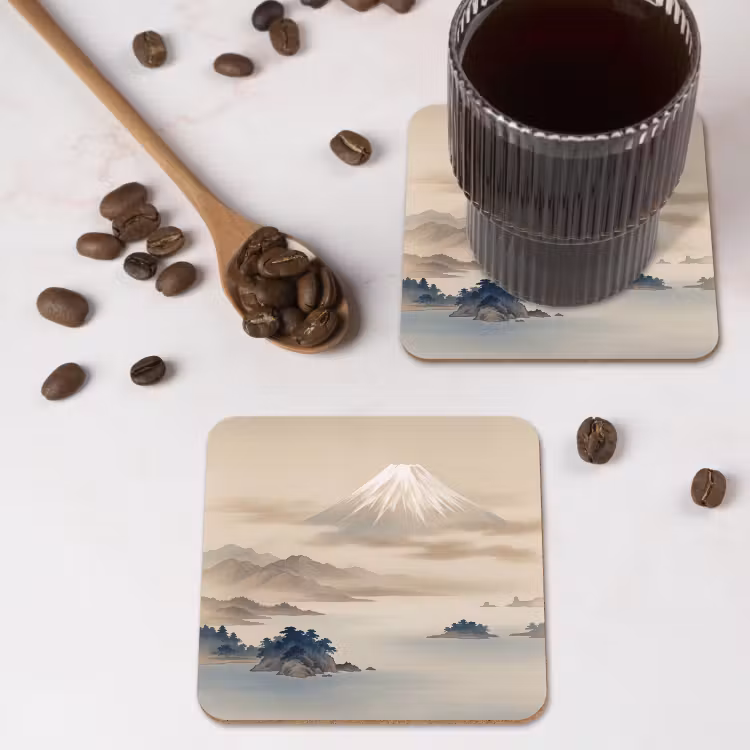 Onderzetter - Japans - Landschap - Beige — 4