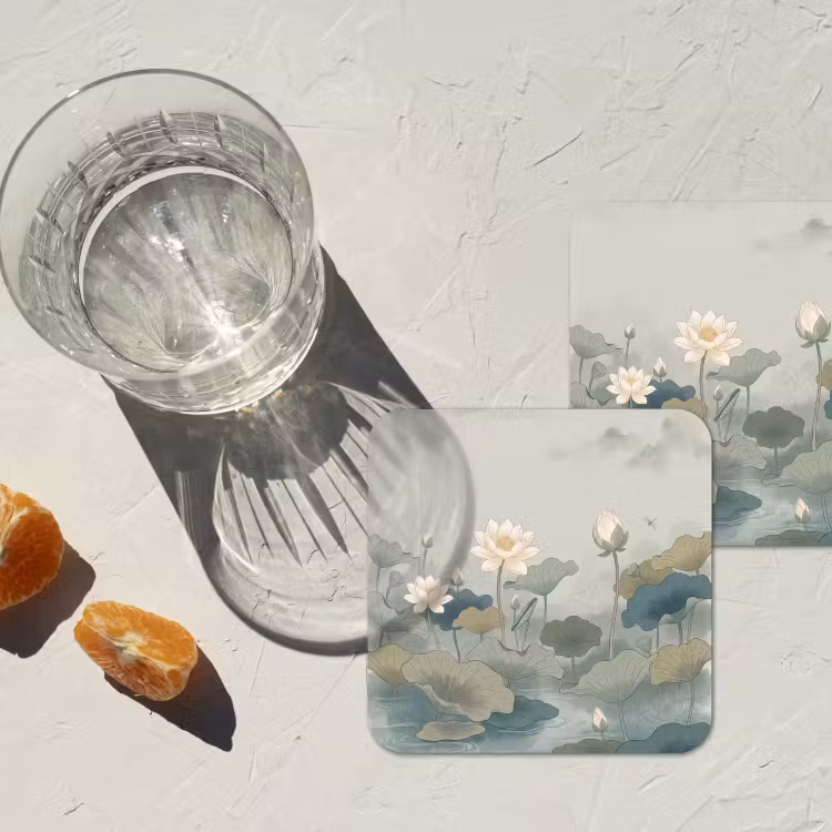 Onderzetter - Lotus - Bloemen - Groen — 3