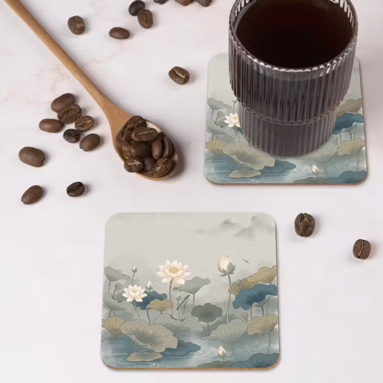 Onderzetter - Lotus - Bloemen - Groen — 4